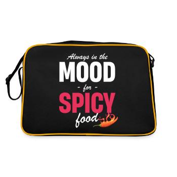 Immer In Der Stimmung Für Scharfes Essen - Retro Tasche - Schwarz/Gold - Hinten