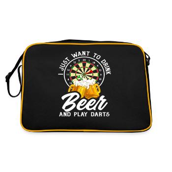 Beer Drinking Darts Dart Players - Retro Bag - black/gold - Back
