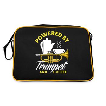 Trompete Trompeter Trompeten Spieler - Retro Tasche - Schwarz/Gold - Hinten