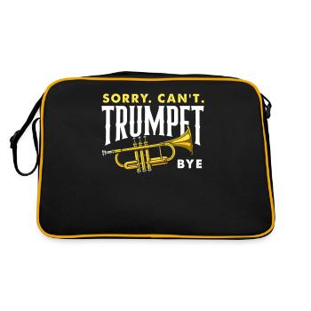 Trompete Trompeter Trompeten Spieler - Retro Tasche - Schwarz/Gold - Hinten