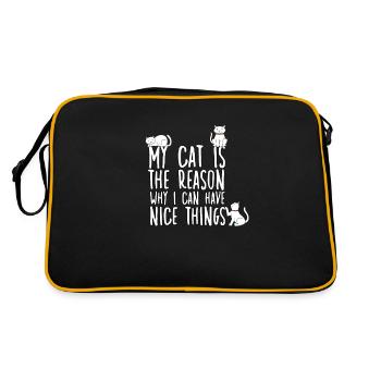 Propriétaire de chat motif chats fan propriétaire - Sac Retro - noir/or - Dos