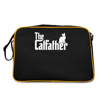 Drôle de propriétaire de chat chats papa parodie - Sac Retro - noir/or - Dos