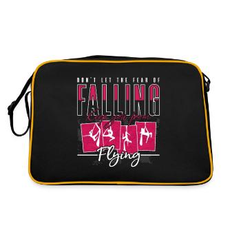 Aerialist Don't Let The Fear Of Falling Gymnastics - Retro Tasche - Schwarz/Gold - Hinten