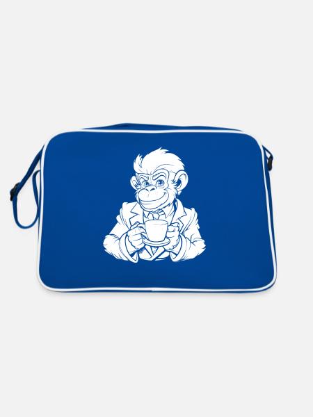 Café de singe - Sac Retro - bleu/blanc - Dos