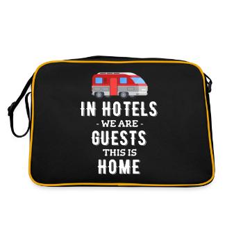 We are guests in hotels, this is home, - Retro Bag - black/gold - Back