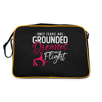 Aerialist Once Fears Are Grounded Loves Trapeze - Retro Tasche - Schwarz/Gold - Hinten
