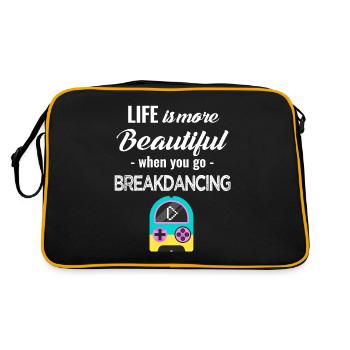 La vie est plus belle quand on fait du breakdance - Sac Retro - noir/or - Dos