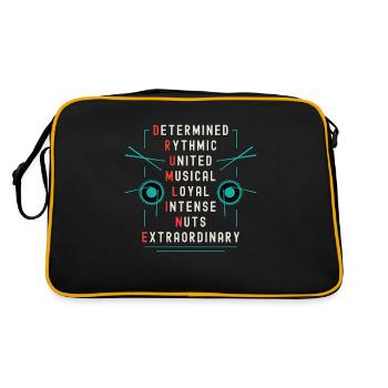 Drumline Determined Rhythmic United Musical Drums - Retro Tasche - Schwarz/Gold - Hinten