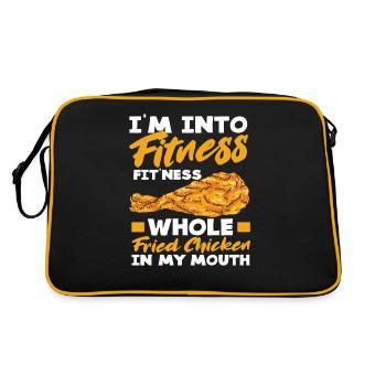 Funny Fried Chicken Saying Fitness - Retro Bag - black/gold - Back