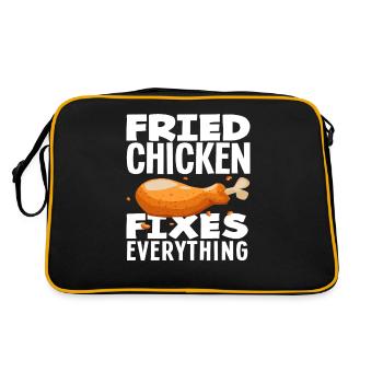 Fried Chicken Solves All Problems - Retro Bag - black/gold - Back