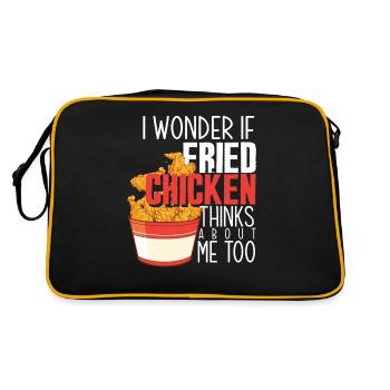 Fried Chicken Gift Saying - Retro Bag - black/gold - Back