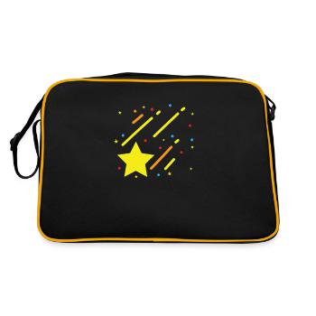 Star, Night Sky, Earth - Retro Bag - black/gold - Back