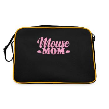 Mouse Mom Rodent Cheese Mammal - Retro Bag - black/gold - Back