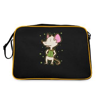 Mouse, Nature, Cheese, Pet, Mammal - Retro Bag - black/gold - Back