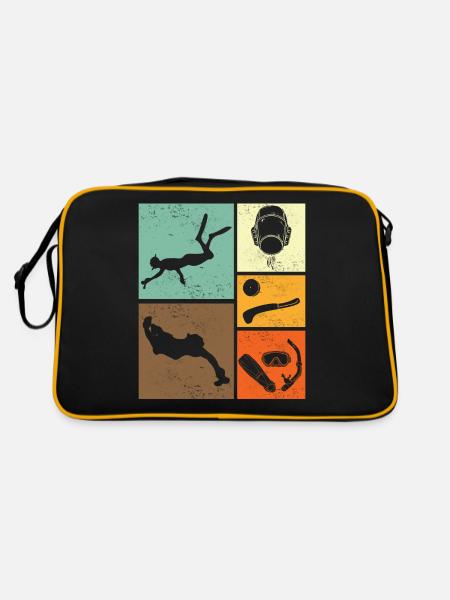 Underwater Hockey Enthusiast Retro Vintage - Retro Bag - black/gold - Back