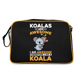 Koalas Are Awesome I Am A Koala - Retro Bag - black/gold - Back