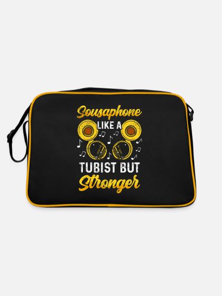 Funny Sousaphone Brass Band Player Marching Band - Retro Bag - black/gold - Back