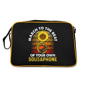 Funny Sousaphone Brass Band Player Marschband - Retro Tasche - Schwarz/Gold - Hinten