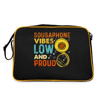 Funny Sousaphone Brass Band Player Marschband - Retro Tasche - Schwarz/Gold - Hinten