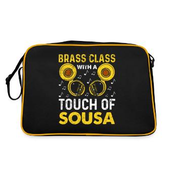 Funny Sousaphone Brass Band Player Marschband - Retro Tasche - Schwarz/Gold - Hinten