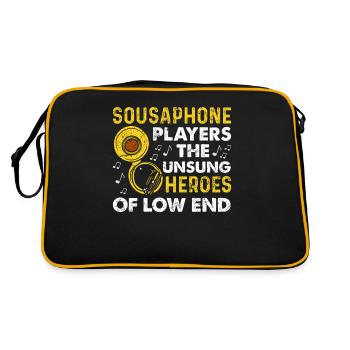 Funny Sousaphone Brass Band Player Marschband - Retro Tasche - Schwarz/Gold - Hinten