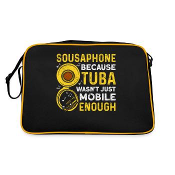 Funny Sousaphone Brass Band Player Marschband - Retro Tasche - Schwarz/Gold - Hinten