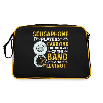 Funny Sousaphone Brass Band Player Marching Band - Retro Bag - black/gold - Back