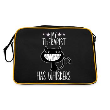 Funny cat costume cat owner motive cats - Retro Bag - black/gold - Back