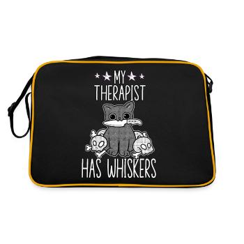 Cat lover cat fan funny cat saying - Retro Bag - black/gold - Back