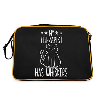 Funny cat costume cat holder outfit cats - Retro Bag - black/gold - Back