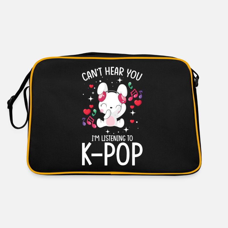 Ich kann dich nicht hören, ich höre K-Pop Retro Tasche