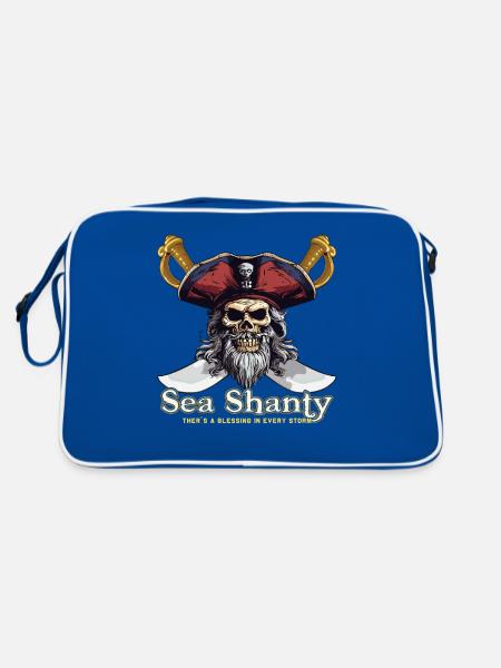Song Sea Shanty Design pour les bottes de chant des êtres chers - Sac Retro - bleu/blanc - Dos