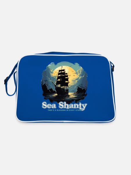 Song Sea Shanty Design pour les bottes de chant des êtres chers - Sac Retro - bleu/blanc - Dos