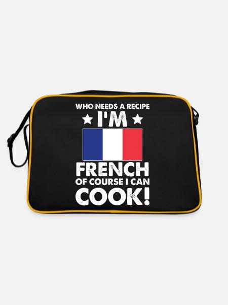 French Cuisine Cook Chef I´m French Of Course I - Retro Bag - black/gold - Back