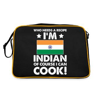 Cuisine indienne Cuisinier Chef Je suis Indien Bien sûr que je - Sac Retro - noir/or - Dos