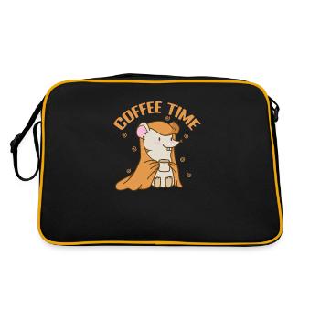 L’heure du café, Souris, Nature, Mammifère, Animal De Compagnie - Sac Retro - noir/or - Dos