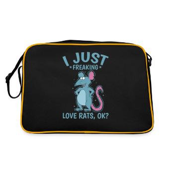 I Just Freaking Love Rats, ok? Rodent - Retro Bag - black/gold - Back