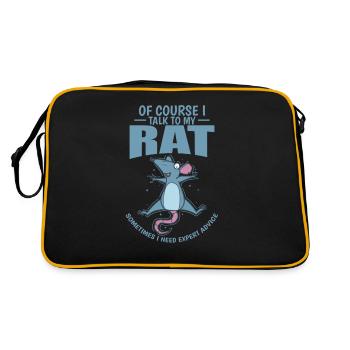 Ok Course I talk to my Rat Rodent - Retro Bag - black/gold - Back