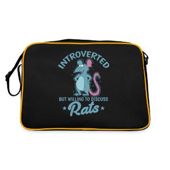Introverted but willing to discuss Rats Rodent - Retro Bag - black/gold - Back
