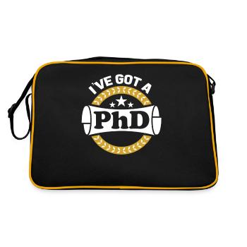 Ich Habe Einen Doktortitel Stolzer Doktortitel - Retro Tasche - Schwarz/Gold - Hinten