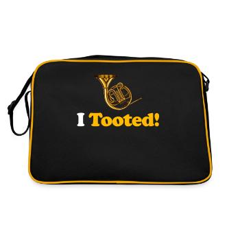 I pricked! Funny trombonist, musician, - Retro Bag - black/gold - Back