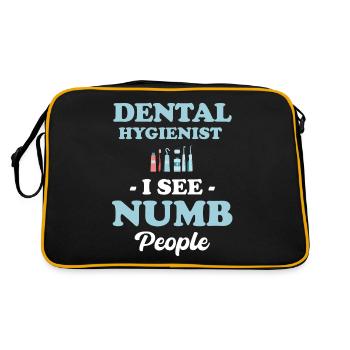 Hygiéniste dentaire Je vois des personnes sourdes - Sac Retro - noir/or - Dos