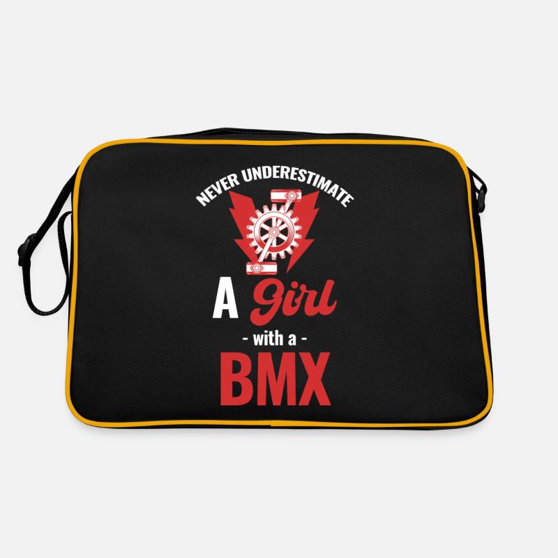 Unterschätze Niemals Ein Mädchen Mit Einem Retro Tasche