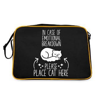 Chats, câlins, tenue, propriétaire du chat, - Sac Retro - noir/or - Dos
