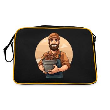 Ver de terre - Ver à main - Agriculteur - Ver - Sac Retro - noir/or - Dos