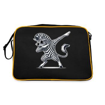 Cool Zebra Dabbing Dance Move Zebra - Retro Bag - black/gold - Back