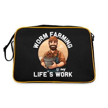Ver de terre - Ver à main - Agriculteur - Ver - Sac Retro - noir/or - Dos