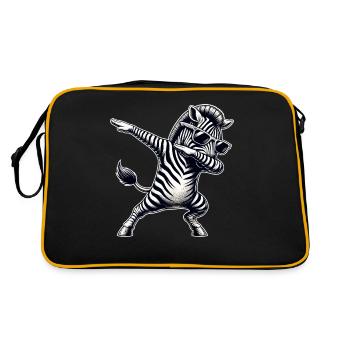 Cool Zebra Dabbing Dance Move Zebra - Retro Bag - black/gold - Back