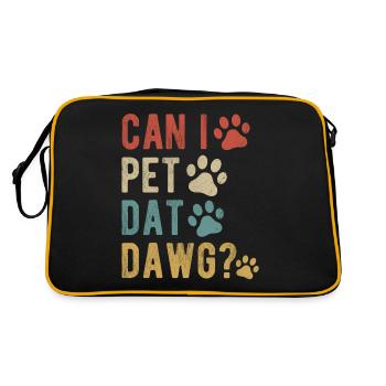 Kann ich Dat Dawg streicheln? - Retro Tasche - Schwarz/Gold - Hinten