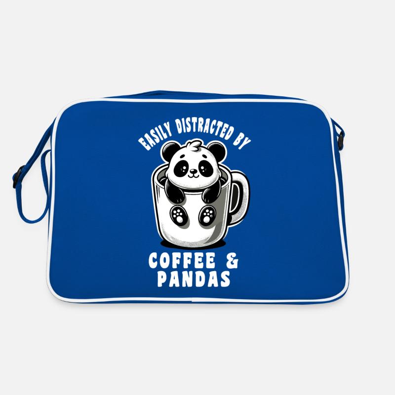 Pandas et café Facilement distrait Coffee Panda Sac Retro